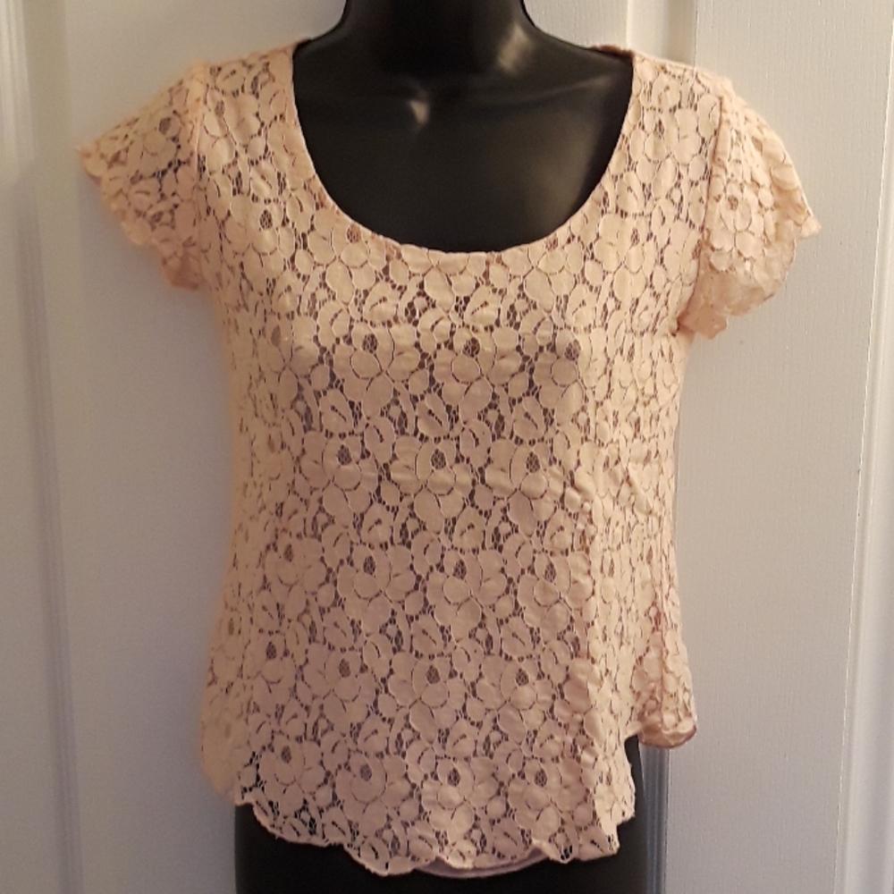 💕Y2K CUTE VINTAGE💕Bluenotes rose lace blouse